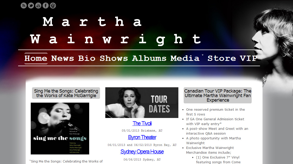 Martha Wainwright Website
